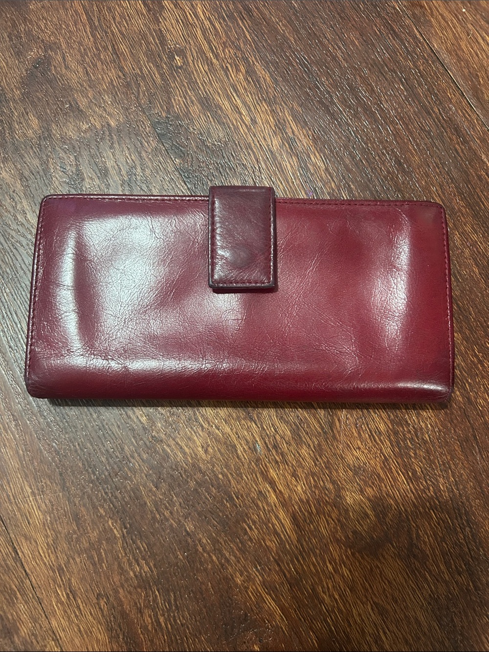 HOBO Red Leather Long Snap Wallet